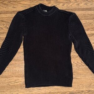 Cheap Monday Oblic Knit - Ribbed Sweater Jumper Black - 100% Cotton - Medium Men